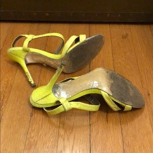Sam Edelman | Shoes | Sam Edelman Neon Yellow Snake Skin High Heel ...